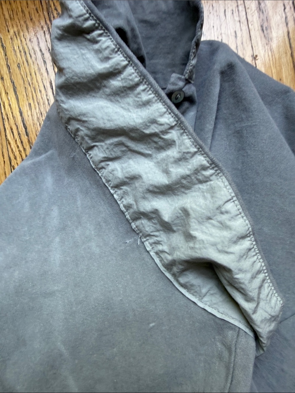 Light Gray Button-Front Women’s Blouse - Picture 5 of 9
